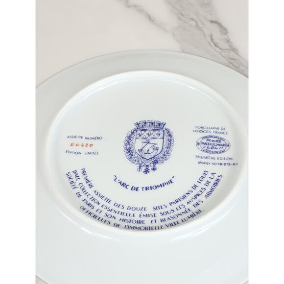 Limoges Arc De Triomphe France Porcelain 8 1/2" Plate Wall Decor Bradex Vintage - Picture 12 of 13
